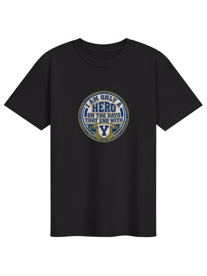 Only a Hero on Days Ending With Y - Varsity T-Shirt