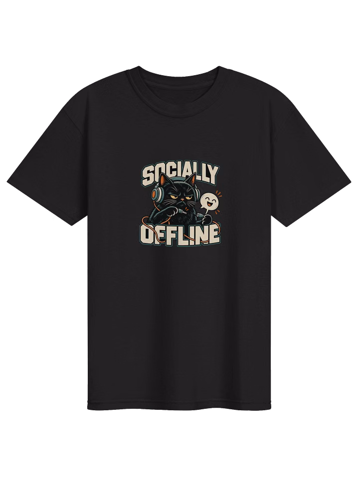 Socially Offline Headphones Cat T-Shirt
