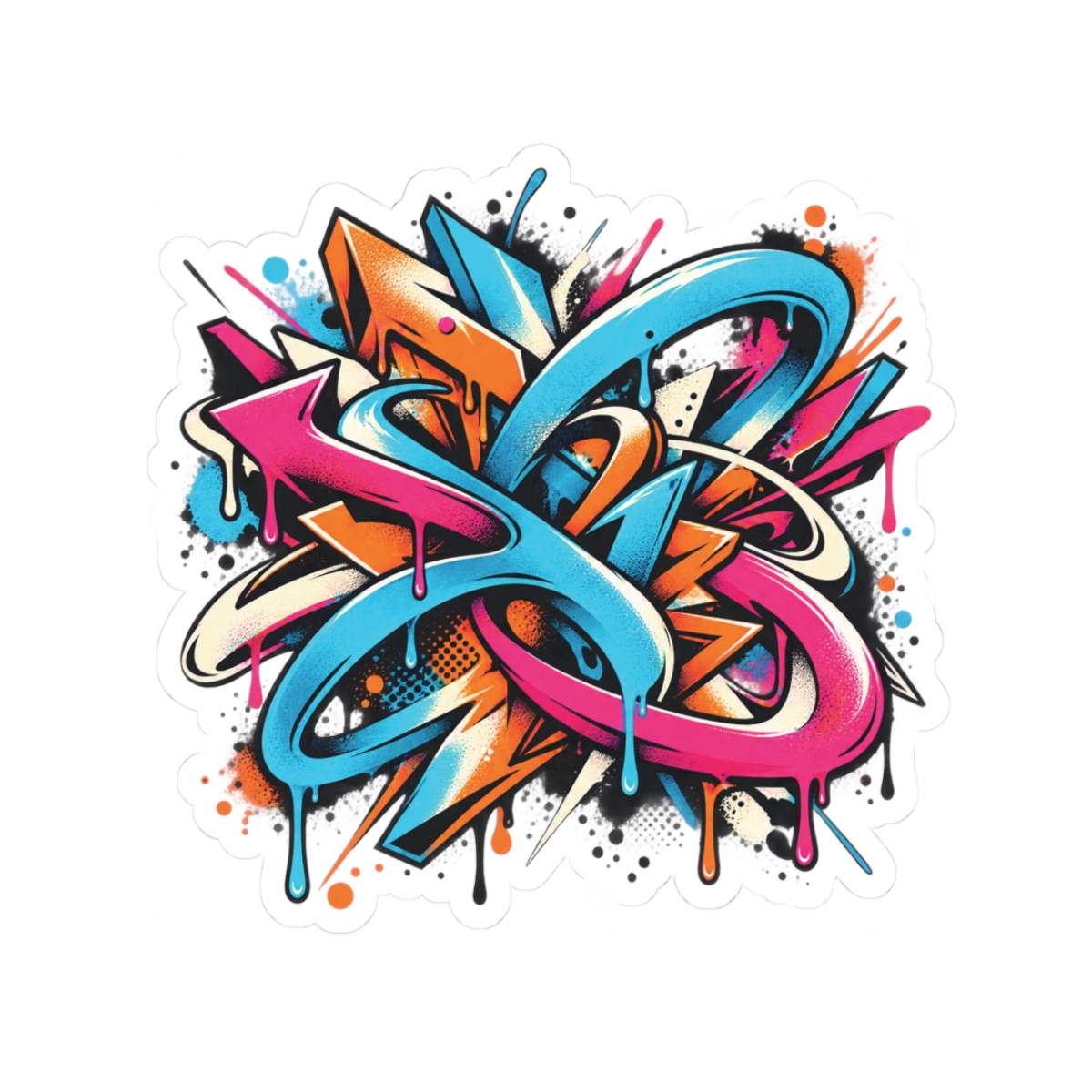Neon Graffiti Flow | Abstract Street Art - Vinyl Sticker